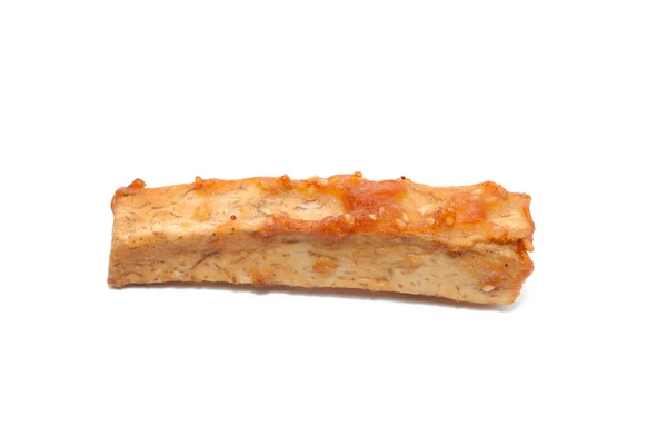 Deep fried sliced taro on white background — Stok fotoğraf