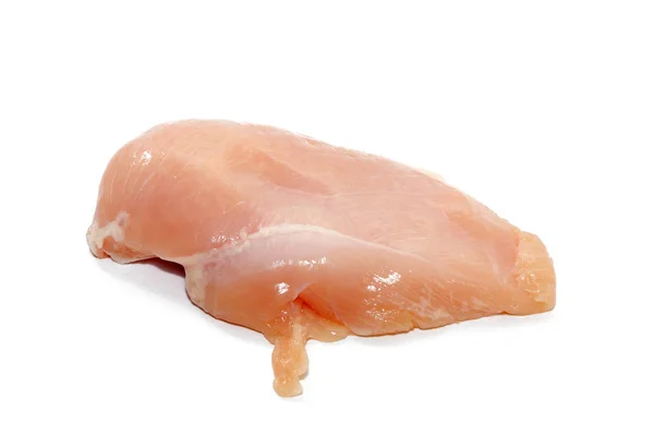 Petto di pollo crudo isolato su sfondo bianco — Foto Stock