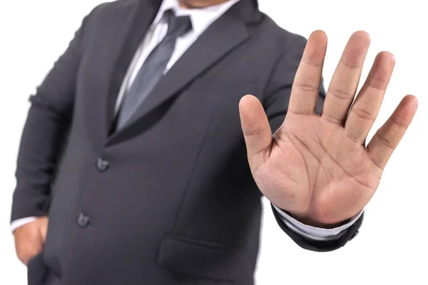 Businessman in a suit  Hand Stop Gesture — Stock Photo, Image