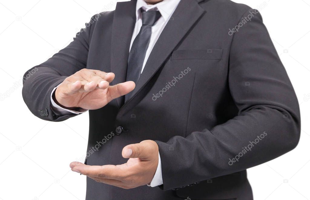 Business Man In A Suit Clapping Hands isolated on white backgrou