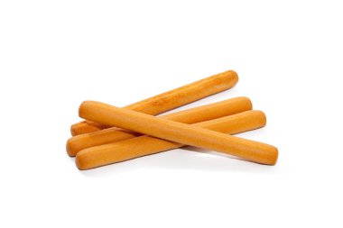 Beyaz arka plan üzerinde izole tuzlu ekmek sopa