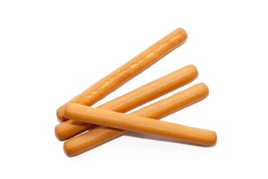 Beyaz arka plan üzerinde izole tuzlu ekmek sopa