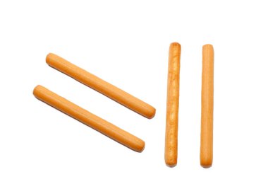 Beyaz arka plan üzerinde izole tuzlu ekmek sopa