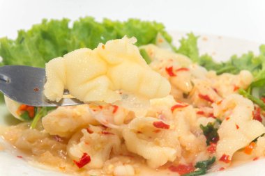 Thai Chicken Leg Salad & Spices on plate