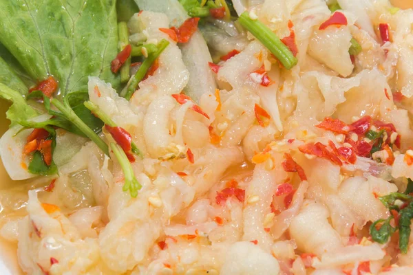 Thai Chicken Leg Salad & Spices on plate — 스톡 사진
