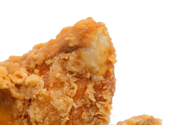 Close up de frango frito isolado no fundo branco — Fotografia de Stock