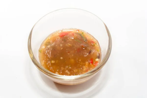 Close up of seafood sauce on plate — Stock Photo, Image