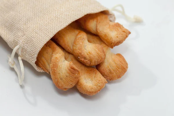 Perto de pau de pão no saco — Fotografia de Stock