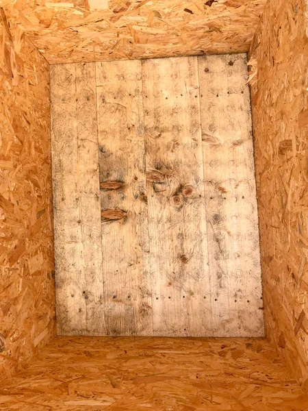 Inside of the empty wooden box crate — Stock Photo, Image