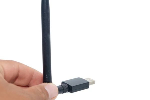 Nahaufnahme von USB-Wireless-Adapter auf weißem Hintergrund — Stockfoto
