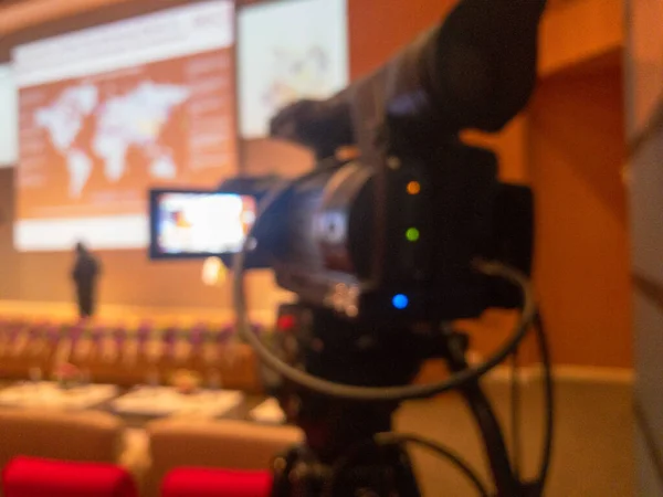 Suddig videokamera i seminariesalen — Stockfoto