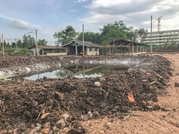 Estanque en construcción en Tailandia — Foto de Stock