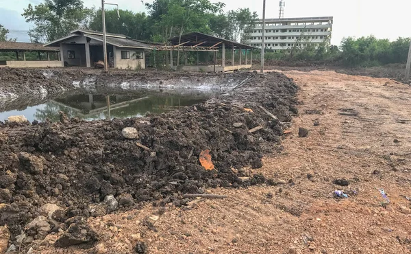 Estanque en construcción en Tailandia — Foto de Stock