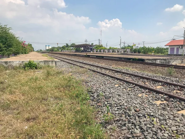 Vía ferroviaria local en Tailandia — Foto de Stock