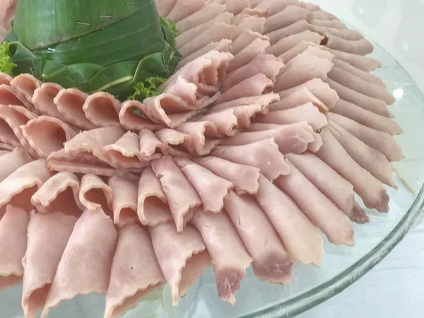 Primer plano de cerdo jamón diapositiva estilo tailandés — Foto de Stock