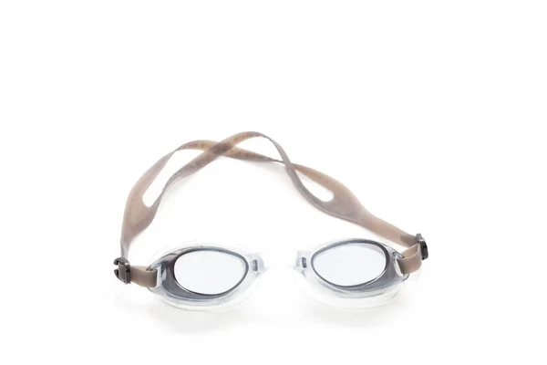 Primer plano de gafas de natación sobre fondo blanco —  Fotos de Stock