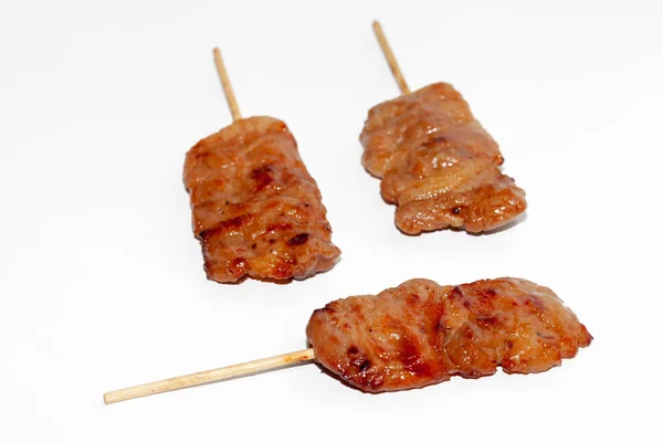 Grilled Barbecued pork Thai style on white background — ストック写真