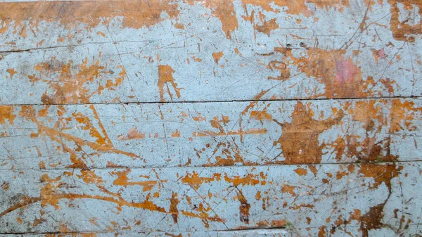 Wooden old grunge skyblue of table at thailand school, old table background texture — Stock Photo, Image