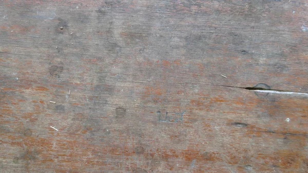 Wooden old grunge of table at thailand school, old table background texture — Stock Photo, Image