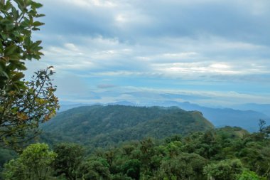 Sabahleyin Chiang Mai, Tayland yakınlarındaki popüler bir dağ olan Doi Mon Jong 'da bulut ve sis.