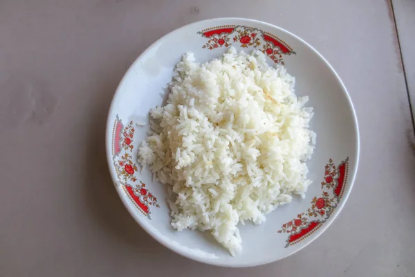 Nasi putih di piring di ThaiIand — Stok Foto