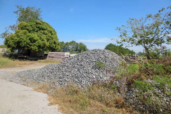 Stapel av stenbetong för byggarbetsplats vid thailand — Stockfoto