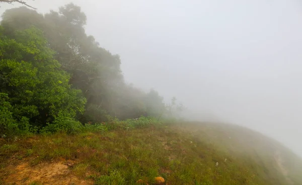 Wolken en mist op de top van de berg bij Monjong, Chiang Mai, Thailand — Stockfoto