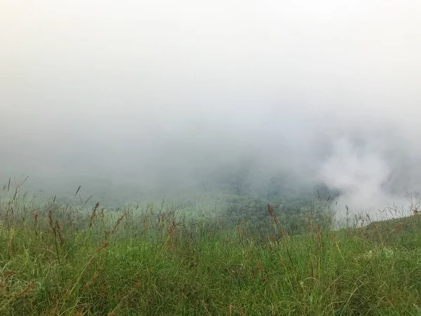 Niebla pesada y nube en la cima de la montaña Chaing mai, Tailandia — Foto de Stock