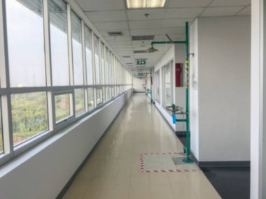 Boş modern laboratuvar yolunun bulanıklığı