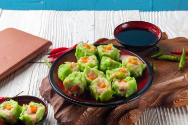 Çin usulü domuz buğulama Dim Sum.