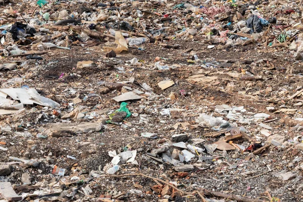 pile of garbage in construction site after destroy building