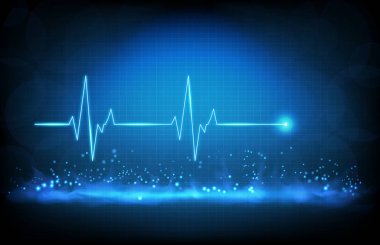 Dijital ECG kalp atışı dalga monitörünün soyut arkaplanı