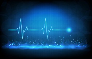 Dijital ECG kalp atışı dalga monitörünün soyut arkaplanı