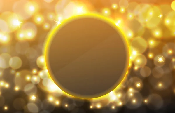 Abstrakter Hintergrund aus glühendem Goldstaub mit Partikeln und Bokeh — Stockvektor