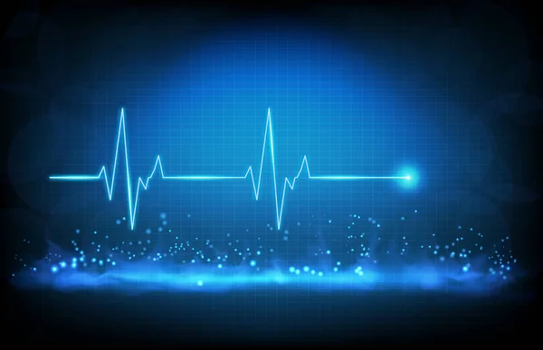 Abstrakt bakgrund av digital EKG hjärtslag pulslinje våg monitor — Stock vektor