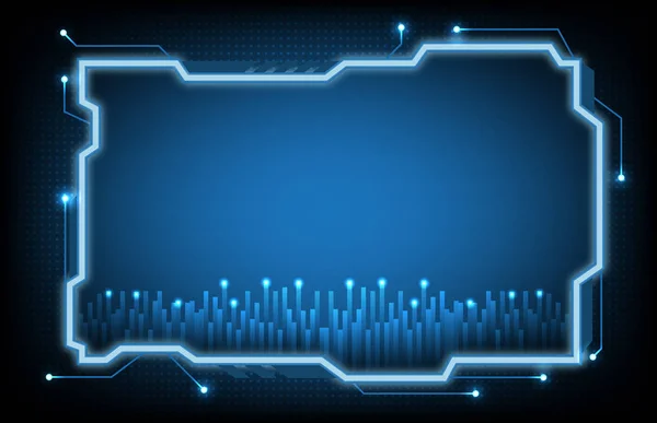 Fondo abstracto de azul futurista hud ui interfaz tecnología línea de conexión — Vector de stock