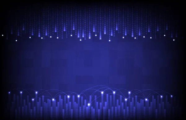 Абстрактний синій футуристичний фон точок, що світиться матриця підключення до Інтернету, сяючий, фіолетовий, хвилястий, сітка, поверхня, крапки, частинка, дріт, полігональний, темний, неоновий, 3d, інформація, зв'язок, веб, b — стоковий вектор