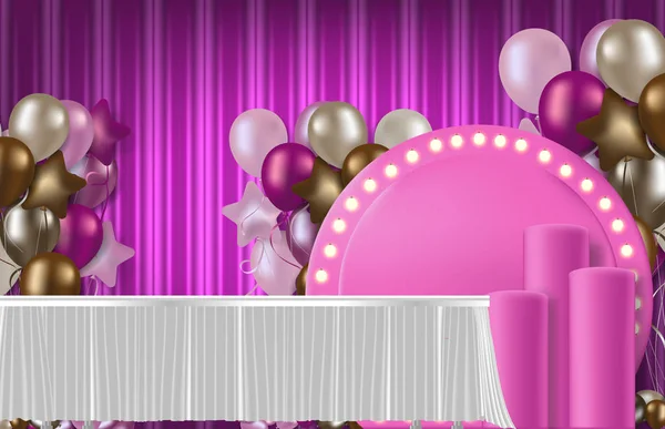 Abstracte achtergrond van romantische roze verjaardag party concept — Stockvector