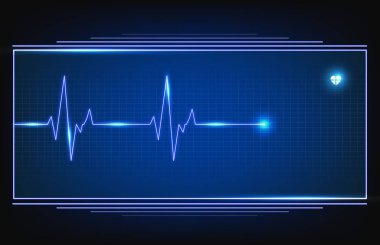 dijital Ecg kalp atışı nabız çizgisi dalga monitörü hud ile