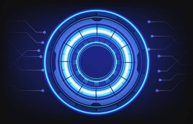 Hud teknolojisinin soyut arka planı Akıllı arayüz bağlantı deliği