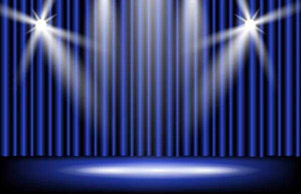 Nachtbühne mit Beleuchtung Spotlight Szene Hintergrund — Stockvektor