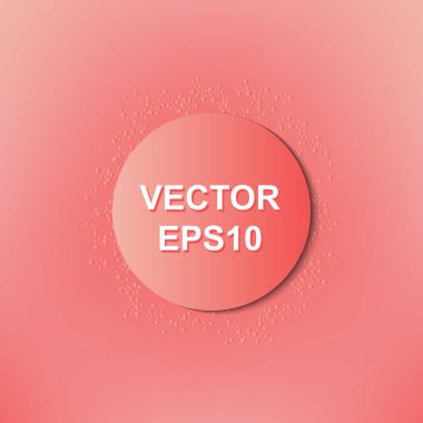 soyut arkaplan yuvarlak düğmesi ve canlı mercan tonuna sahip parçacık