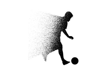 bir futbolcu saçılan silüeti