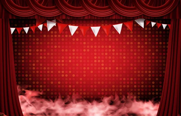 Abstract background of red curtain flag and smoke, casino gambling concept — 스톡 벡터