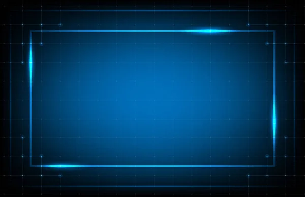 Fondo abstracto de la línea de tecnología hud ui marco azul — Vector de stock