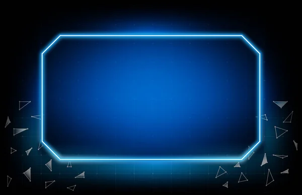 Абстрактный фон светящегося синего кадра ui hud дисплей — стоковое фото