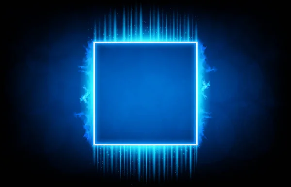 Fundo abstrato de brilho azul tecnologia forma quadrada — Vetor de Stock