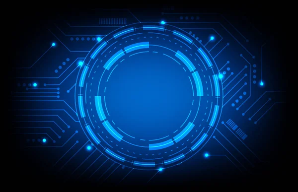 Latar Belakang Abstrak Dari Sci Hud Dengan Blue Printed Circuit - Stok Vektor