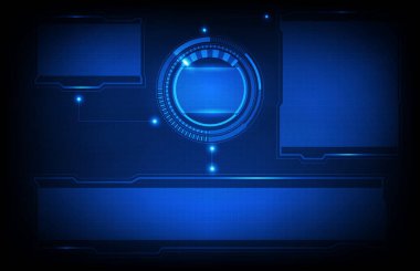 Fütürist teknolojinin soyut arka planı mavi parlayan hud ui arka planı