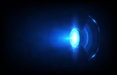 Işıklı fütürist hud gui ekran panelinin soyut arkaplanı